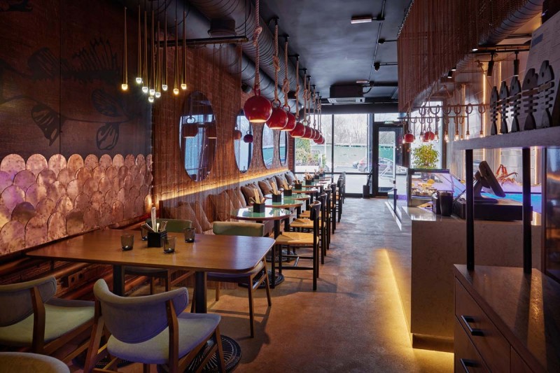 Оформление интерьера ресторана Fish Bistro фото 4