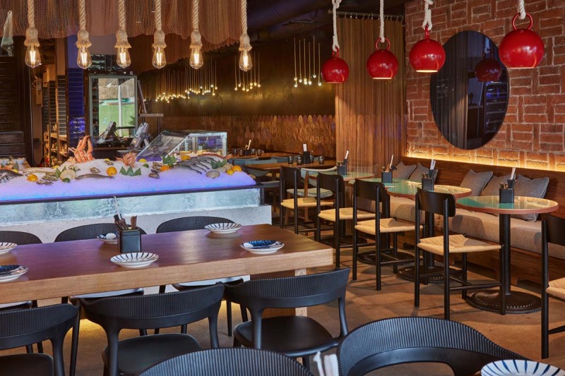 Оформление интерьера ресторана Fish Bistro фото 8